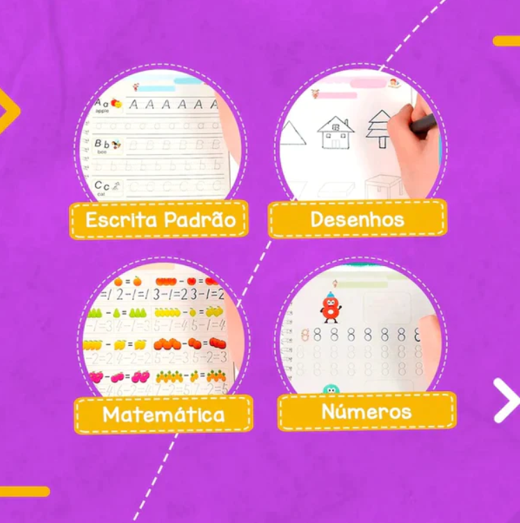 Kit Caderno Mágico  4 Cadernos + Brinde Exclusivo