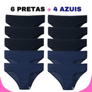 Kit Calcinhas Antibacterianas 100% algodão - Compre 5 Leve 10